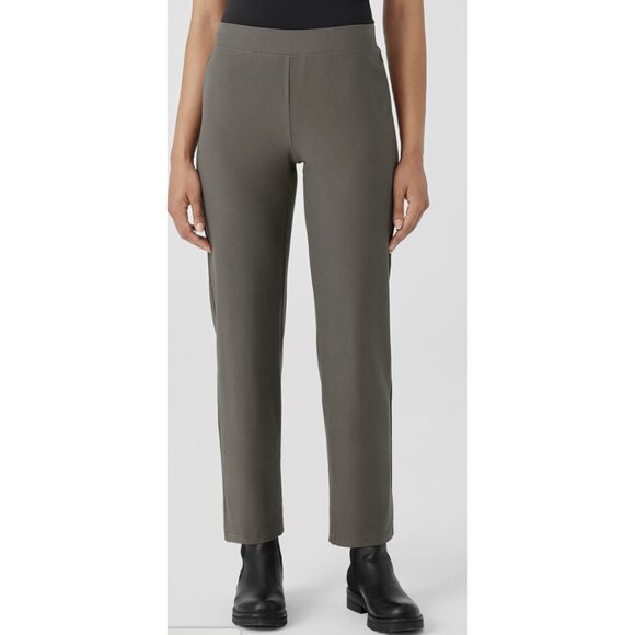 EILEEN FISHER System Washable Stretch Crepe Slim Ankle Pant in Rye Minimalist - Picture 1 of 11